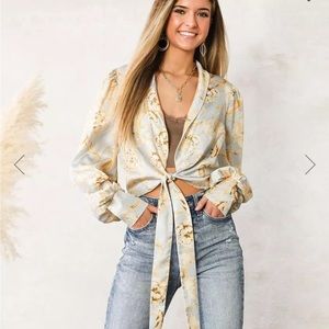 Satin Floral Top